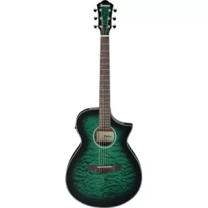 AEWC16QATEH TRANSPARENT EMERALD BURST HIGH GLOSS TOP DARK BROWN HIGH GLOSS BACK AND SIDES Commander Maintenant