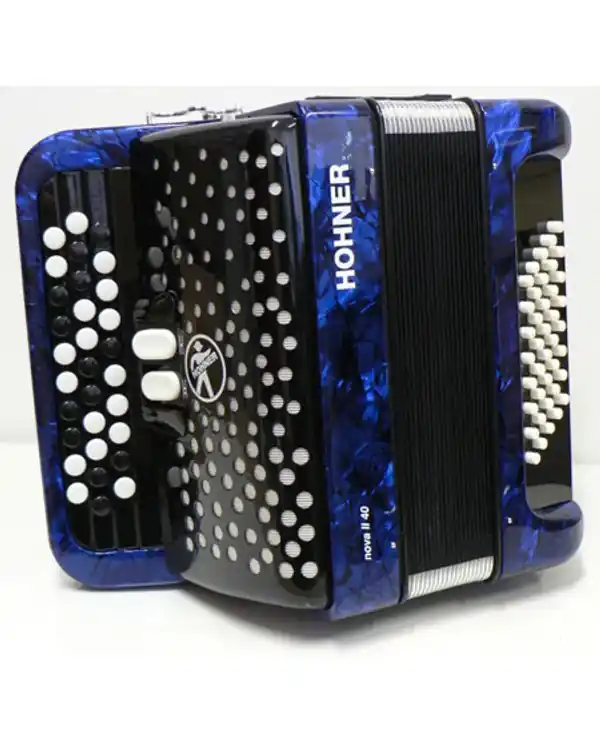 Offre Spéciale HOHNER NOVA II 40 BASSES BLEU ACCORDEON CHROMATIQUE BOUTON + HOUSSE