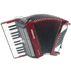 Nouveauté HOHNER BRAVO II 48 SILENT KEY ACCORDEON PIANO 48 BASSES ROUGE +HOUSSE