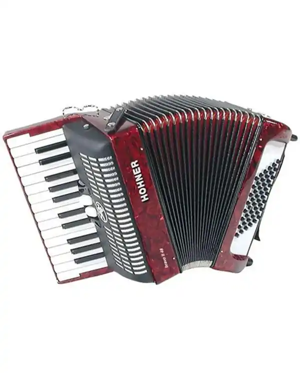 Nouveauté HOHNER BRAVO II 48 SILENT KEY ACCORDEON PIANO 48 BASSES ROUGE +HOUSSE