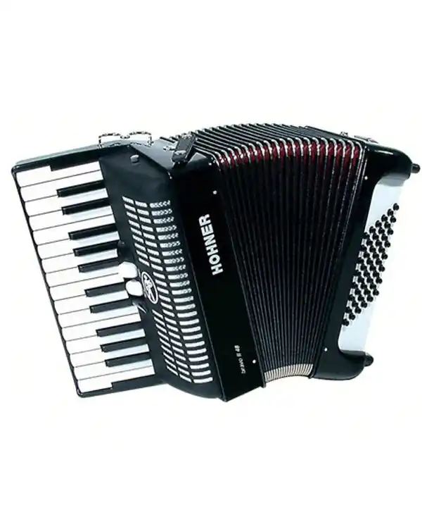 HOHNER BRAVO II 48 BASSES ACCORDEON CHROMATIQUE PIANO NOIR + HOUSSE Offre Limitée