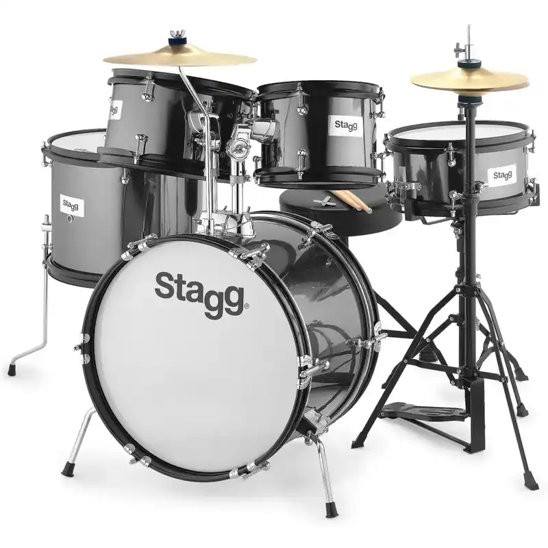 Certifié STAGG Junior Batterie 16"/5pcs Black