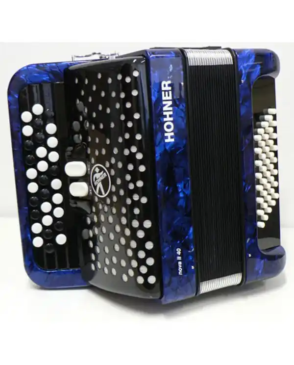 HOHNER NOVA II 60 BASSES BLEU ACCORDEON CHROMATIQUE BOUTONS + HOUSSE Meilleure Vente