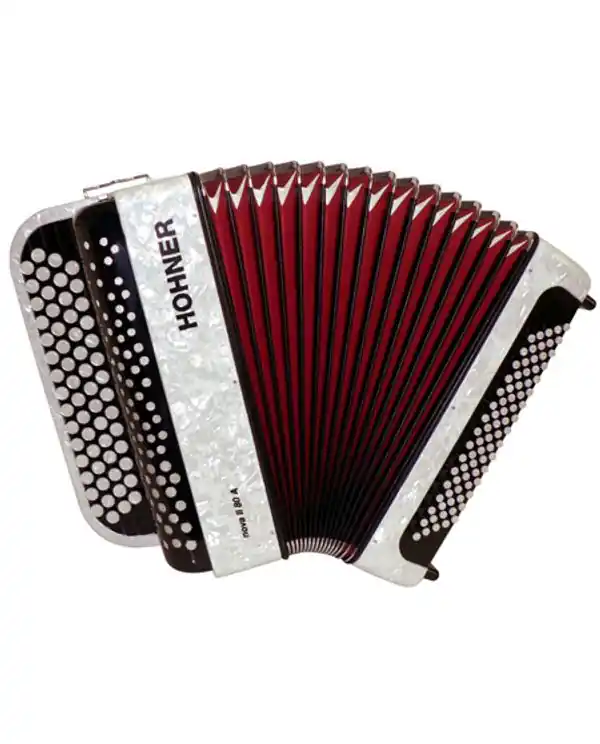 Soldes HOHNER NOVA II 60 BASSES BLANC ACCORDEON CHROMATIQUE BOUTONS + HOUSSE