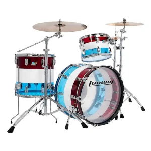 LUDWIG Vistalite 50Th Anniversary Batterie 22"/3pcs Rouge/Blanc/Bleu Acheter En Ligne