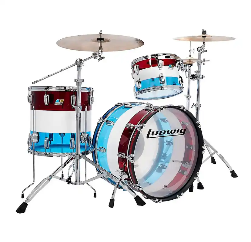 LUDWIG Vistalite 50Th Anniversary Batterie 22"/3pcs Rouge/Blanc/Bleu Acheter En Ligne
