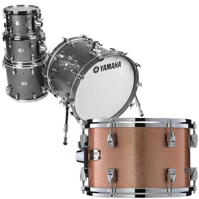 YAMAHA Absolute Hybrid Maple Batterie 20"/4Pcs Pink Champagne Sparkle Usine Directe