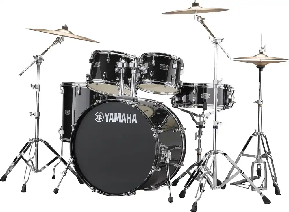 YAMAHA Rydeen Batterie 20"/5Pcs Black Glitter + Hardware + Cymb Paiste Remise