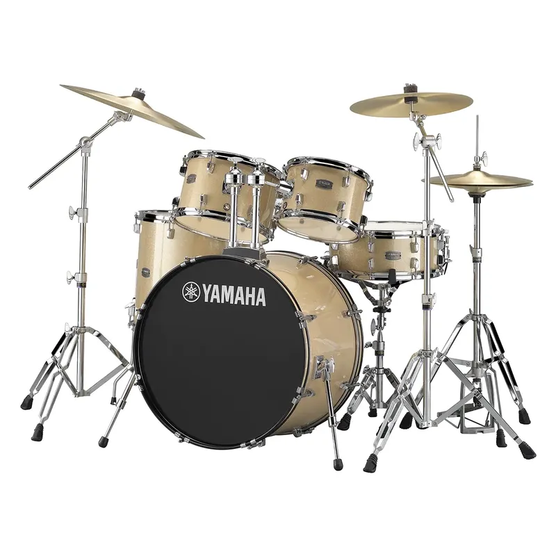 Seulement Aujourd'hui YAMAHA Rydeen Batterie 20"/5Pcs Champagne Glitter + Hardware + Cymb Paiste