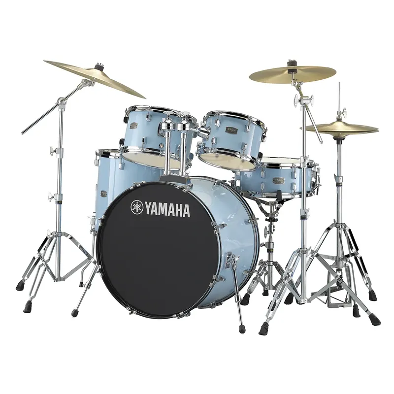 YAMAHA Rydeen Batterie 20"/5Pcs Gloss Pale Blue + Hardware + Cymb Paiste Expédition Rapide