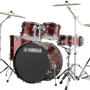 YAMAHA Rydeen Batterie 22"/5Pcs Burgundy Glitter + Cymbales Super Prix