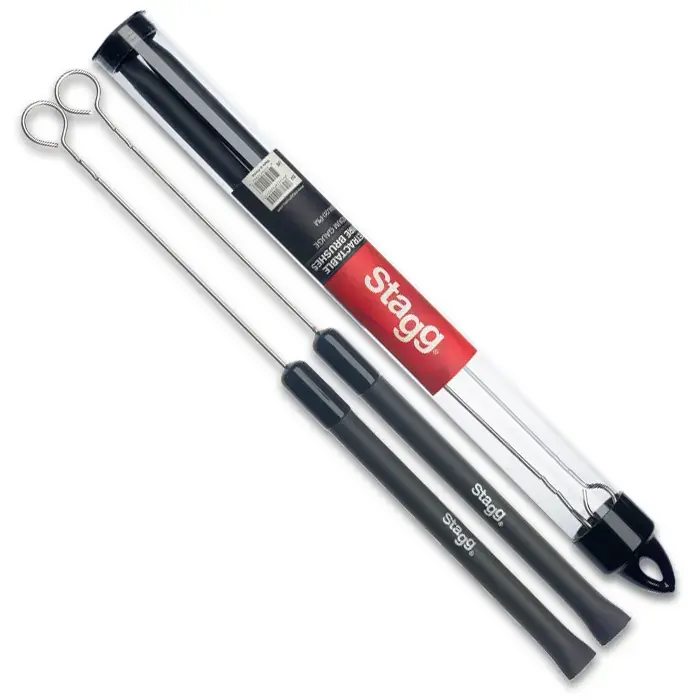 STAGG SBRU20RM Balais Retraclable Metal Manche Caoutchouc Usine Directe