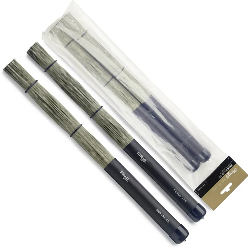 Seulement Aujourd'hui STAGG SBRU35RS Balais Paille Manche Caoutchouc