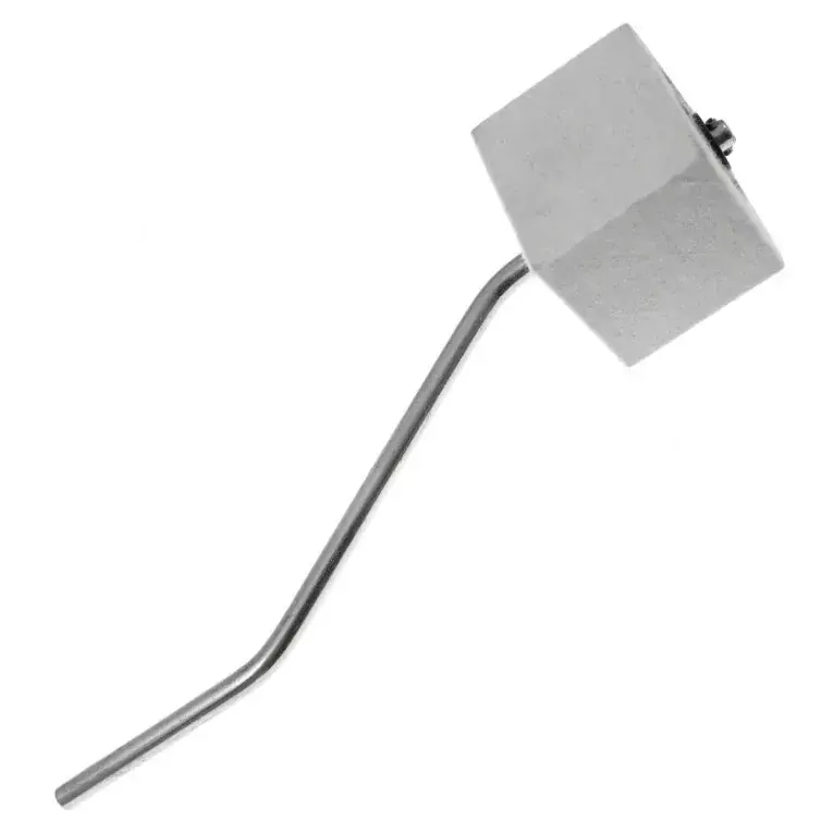 Promotion Saisonnière DANMAR 306BS Batte Grosse Caisse Feutre Carre Blanc - Tige Chrome Courbe Dble Pedale