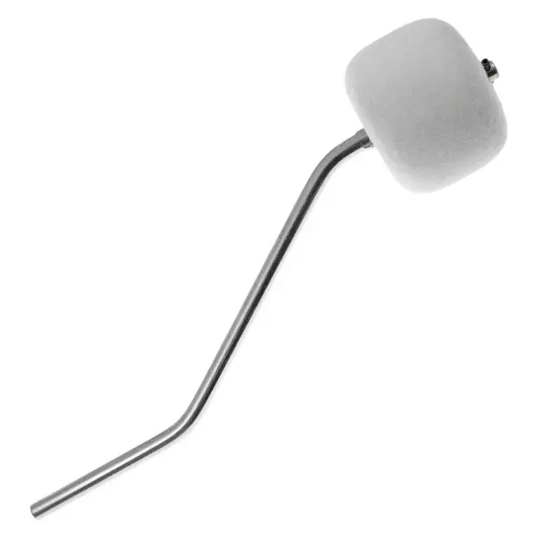 DANMAR 306B Batte Grosse Caisse Feutre Rond Blanc - Tige Chrome Courbe Dble Pedale Bon Marché