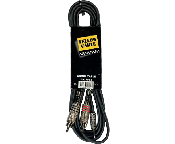K06M-3 CORDON JACK MALE STEREO 3.5/ 2X RCA MALE 3M Meilleur Prix