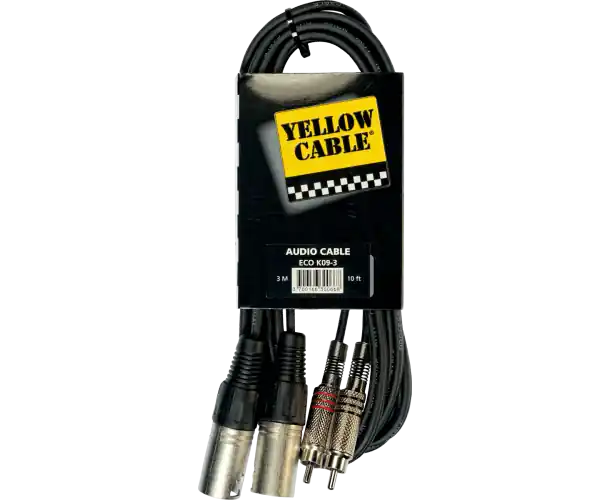 Réduction K09-3 CORDON 2X XLR MALE/2 RCA MALE 3M