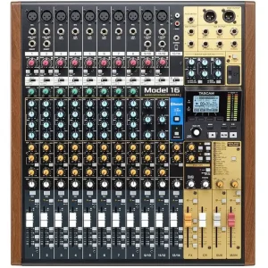 Produit De Marque Tascam Model 16 Hybrid 14-Channel Mixer, Multitrack Recorder, and USB Audio Interface