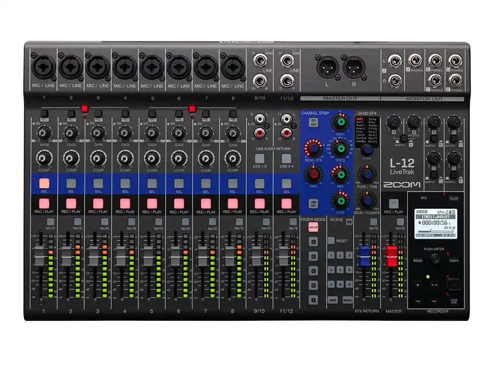 Livraison Express Zoom LiveTrak L-12 12-Channel Digital Mixer / Recorder w/FX - USB