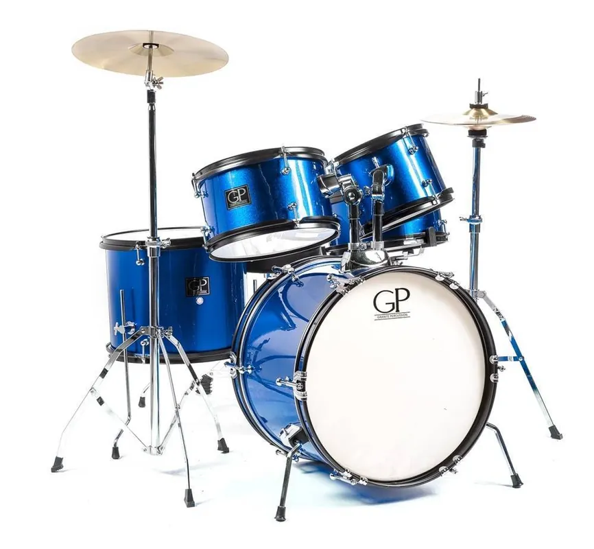 Petit Prix Granite Percussion Junior 5-Piece Drum Kit (16,8,10,12,10SD) with Cymbals and Hardware - Blue
