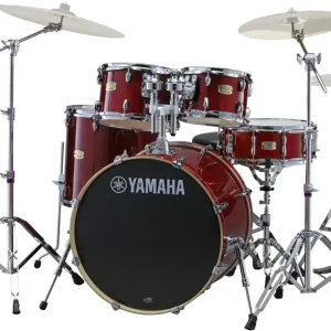 Yamaha Stage Custom Birch 5-Piece Drum Kit (22,16,12,10,SD) with Hardware - Cranberry Red Remise