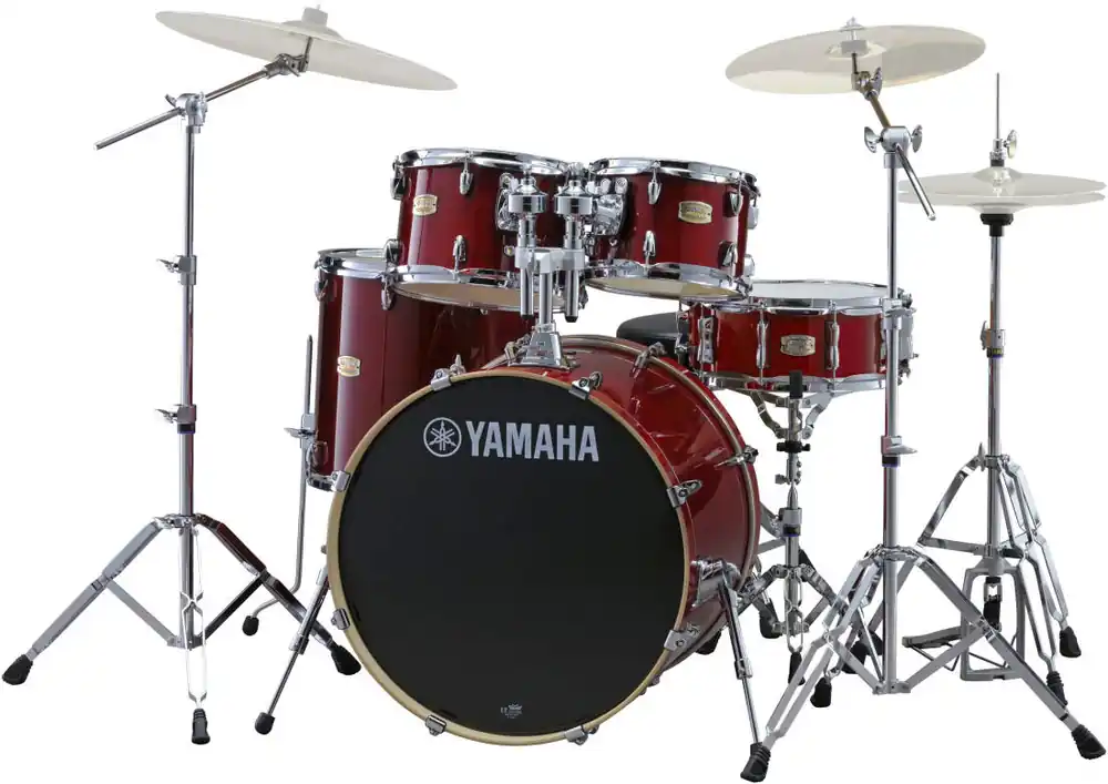 Yamaha Stage Custom Birch 5-Piece Drum Kit (22,16,12,10,SD) with Hardware - Cranberry Red Remise