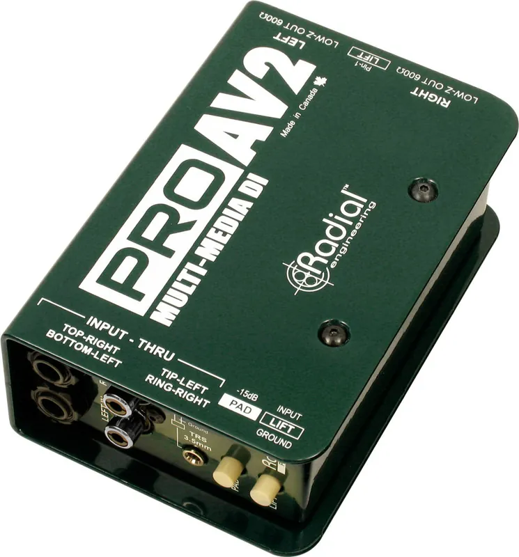 Usine Directe Radial Pro AV2 Passive 2-Channel Multimedia DI Box