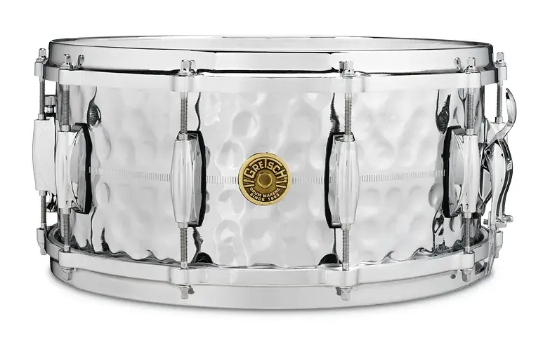 Satisfait Ou Remboursé GRETSCH USA Custom Caisse Claire 14"x 6,5" Laiton - Hammered Chrome Over B