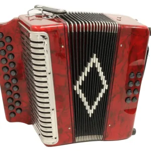 Authentique Carlton Diatonic 2-Row Accordion - Red