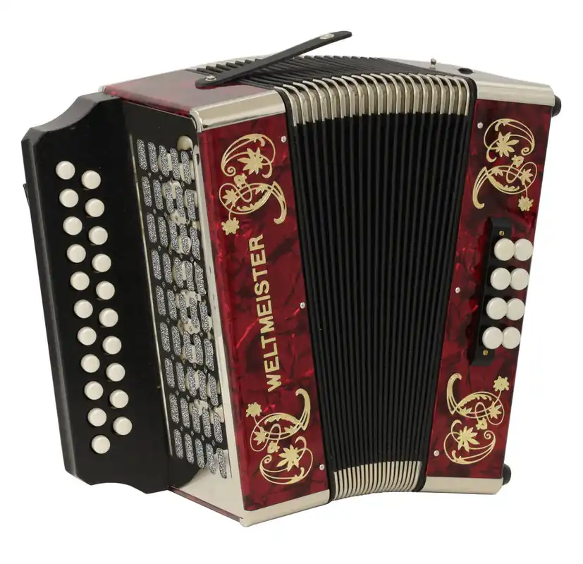 Meilleur Choix Weltmeister Accordions Diatonic Accordion - Key A/D - Red