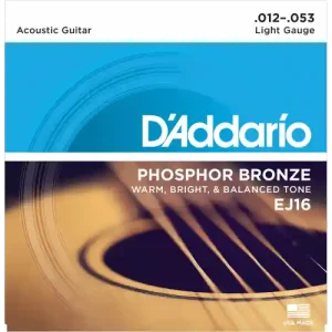 Meilleure Vente EJ16 CORDES GUITARE ACOUSTIQUE LIGHT 12-53
