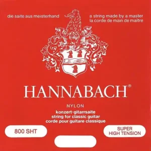 Offre Limitée HANNABACH 8007SHT CORDES BASSES GUIT CLASSI. ROUGE TRES FORT TIRANT