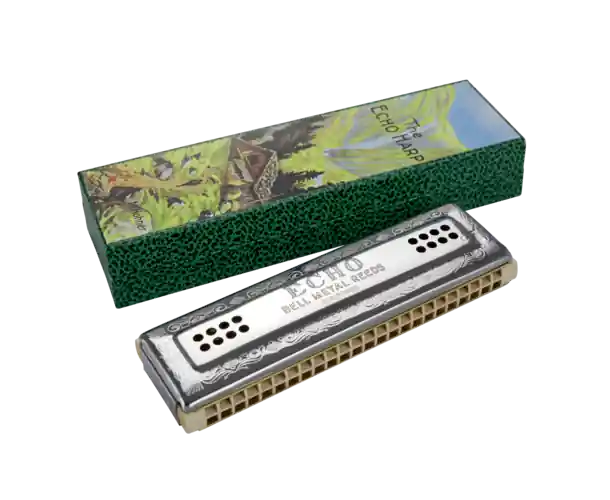 Authentique HARMONICA ECHO HARP DOUBLE DROIT DO/SOL
