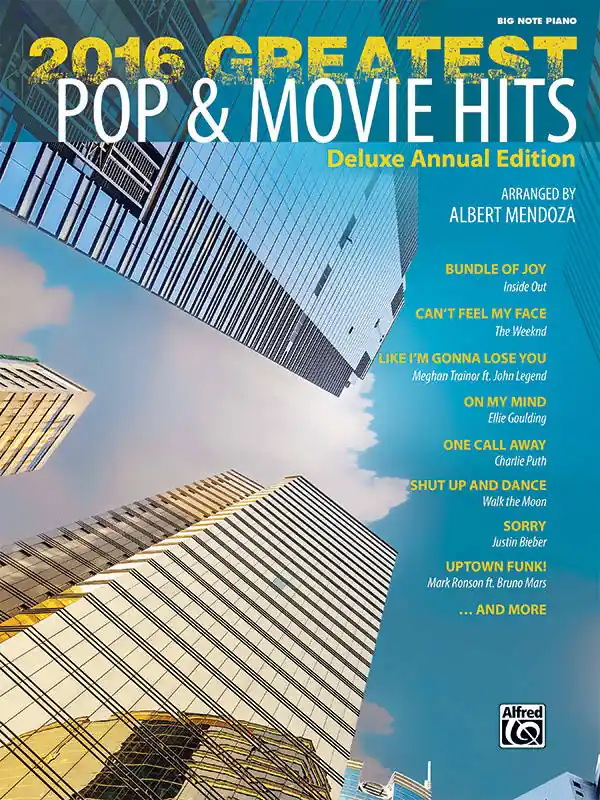 Usine Directe Alfred Publishing 2016 Greatest Pop & Movie Hits - Mendoza - Big Note Piano - Book