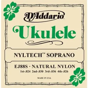 D‘ADDARIO EJ88S JEU CORDES UKULELE NYLTECH SOPRANO Retour Gratuit