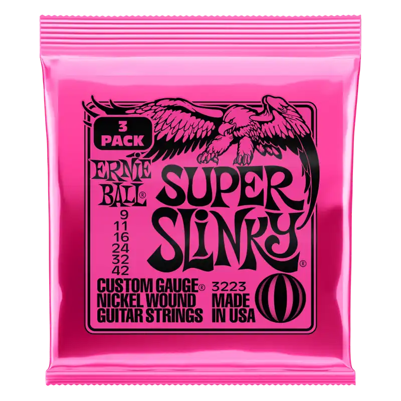 Offre Exclusive Ernie Ball 3-Pack Super Slinky Electric Strings 9-42