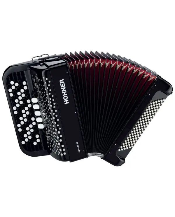 HOHNER NOVA III 96 BASSES NOIR ACCORDEON CHROMATIQUE BOUTON + HOUSSE Achat Immédiat