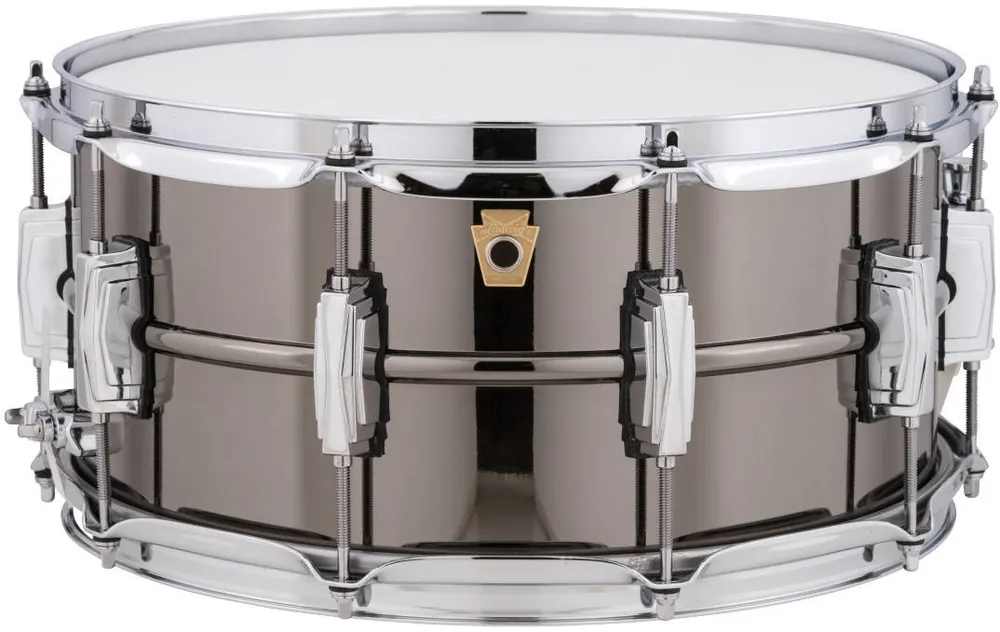 Super Prix Ludwig Drums Black Beauty Brass Snare Drum, 10 Lugs - 6.5x14‘‘