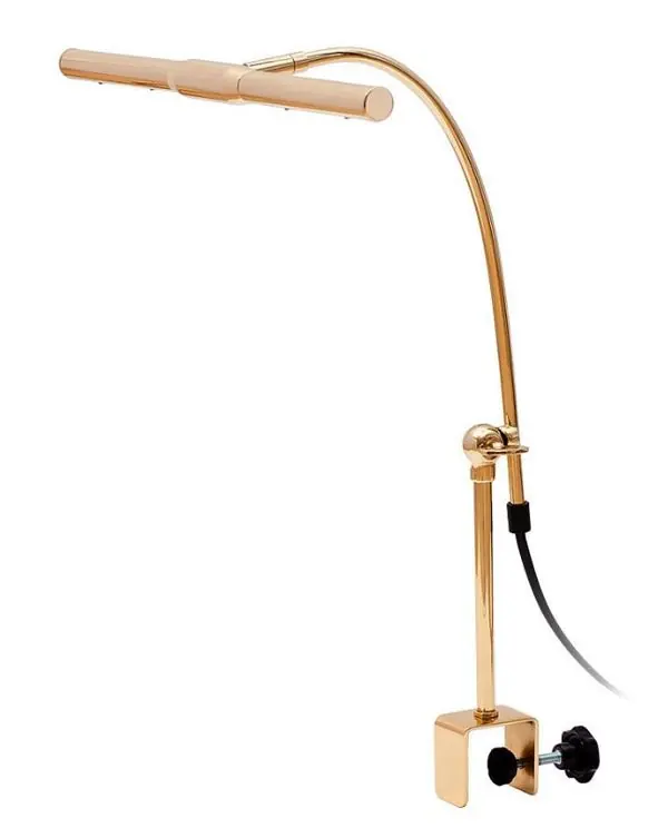 Nouveauté JAHN LAMPE PIANO A QUEUE 5450 (pupitre) LED 2x3,5W LAITON BRILLANT