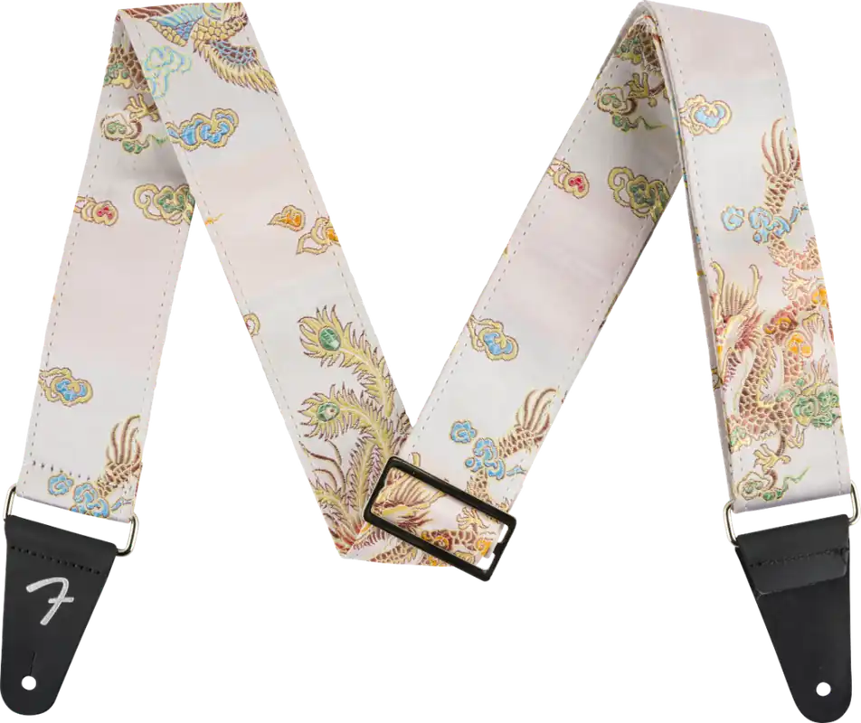 Jusqu'à Épuisement Des Stocks Fender Satin Dragon Guitar Strap - Ivory