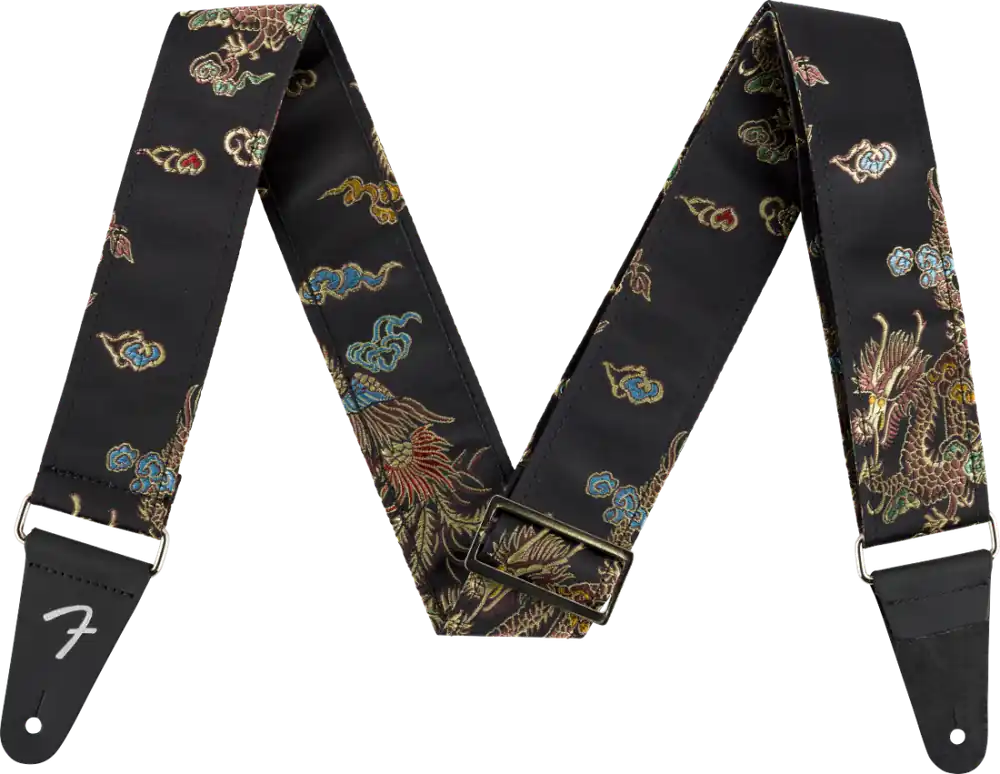 Fender Satin Dragon Guitar Strap - Black Achat Immédiat