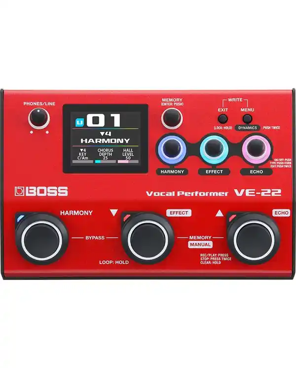 Populaire BOSS VE-22 "VOCAL PERFORMER" PROCESSEUR DE VOIX avec alimentation