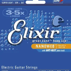 Prix Promo ELIXIR NANOWEB 12002 JEU CORDES GIT. ELECTRIQUE / SUPER LIGHT 9-42