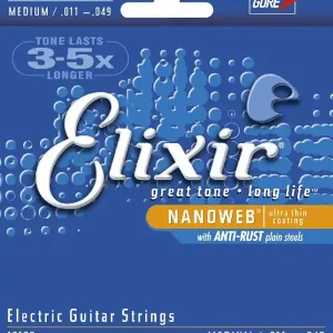 ELIXIR NANOWEB 12102 JEU CORDES GIT. ELECTRIQUE / MEDIUM 11-49 Nouvelle Collection