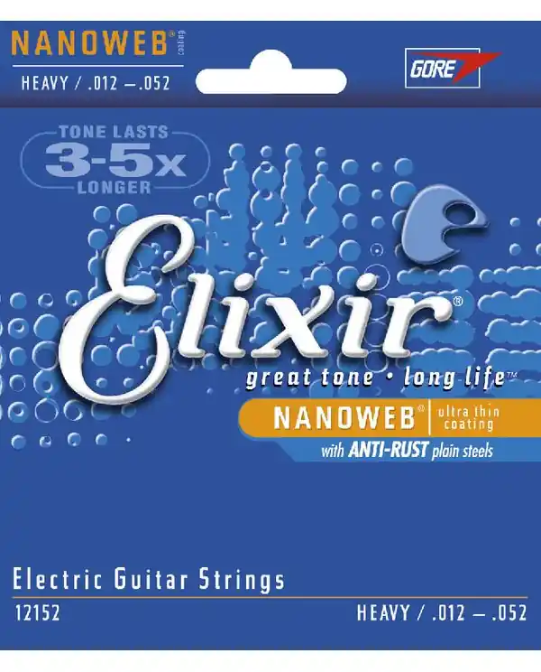 ELIXIR NANOWEB 12152 JEU CORDES GIT. ELECTRIQUE / HEAVY 12-52 Expédition Rapide