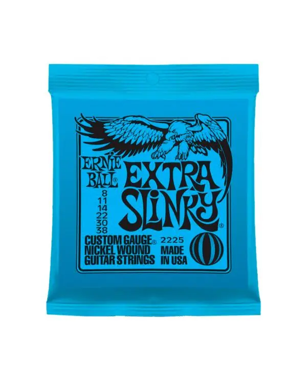 Top Vente ERNIE BALL 2225 EXTRA SLINKY JEU CORDES GUITARE ELECTRIQUE 8-38