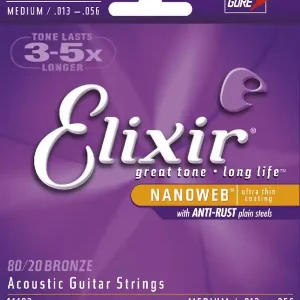Livraison Express ELIXIR NANOWEB 11102 JEU CORDES GIT. FOLK / MEDIUM 13-56