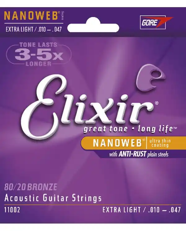Meilleur Prix ELIXIR NANOWEB 11002 JEU CORDES GIT. FOLK / EXTRA-LIGHT 10-47