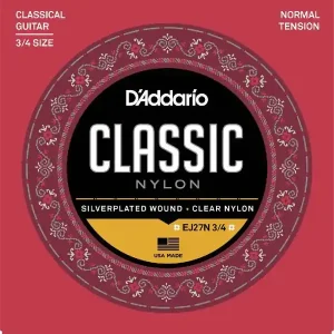 D‘ADDARIO EJ27N JEU CORDES GUITARE CLASSIQUE 3/4 - TIRANT STANDARD Prix Bas