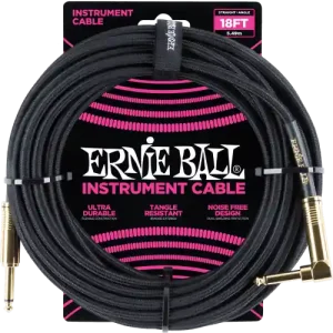 Offre Limitée CABLES INSTRUMENT GAINE TISSÉE JACK/JACK COUDÉ 5,5M NOIR